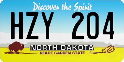 ND license plate HZY204
