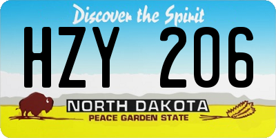 ND license plate HZY206