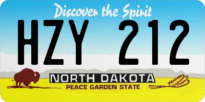ND license plate HZY212