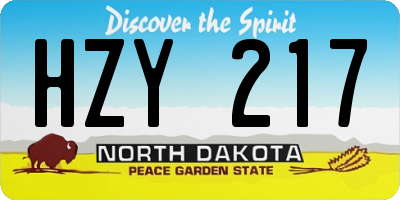 ND license plate HZY217