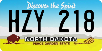 ND license plate HZY218