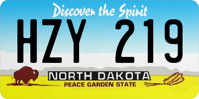 ND license plate HZY219