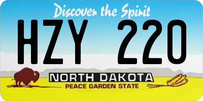 ND license plate HZY220