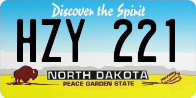 ND license plate HZY221