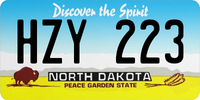 ND license plate HZY223