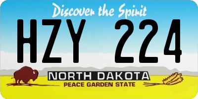 ND license plate HZY224
