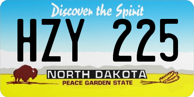 ND license plate HZY225
