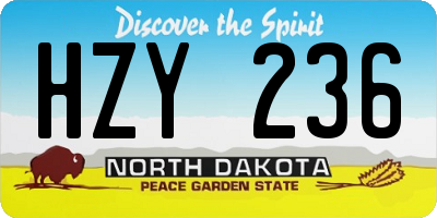 ND license plate HZY236