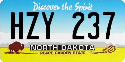 ND license plate HZY237