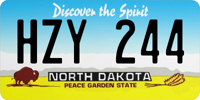 ND license plate HZY244
