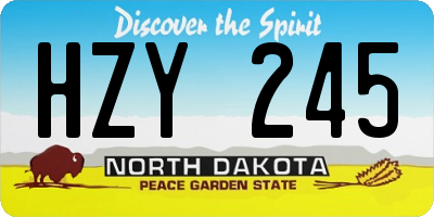 ND license plate HZY245
