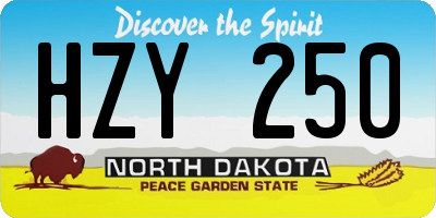 ND license plate HZY250