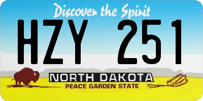 ND license plate HZY251