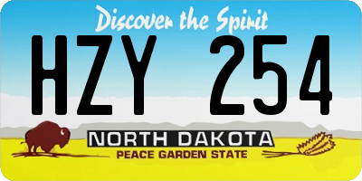 ND license plate HZY254