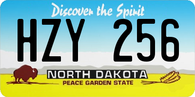 ND license plate HZY256