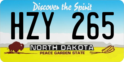ND license plate HZY265