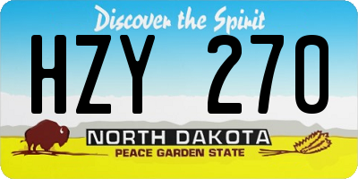 ND license plate HZY270