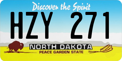 ND license plate HZY271