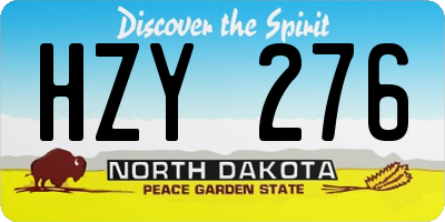 ND license plate HZY276