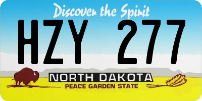 ND license plate HZY277