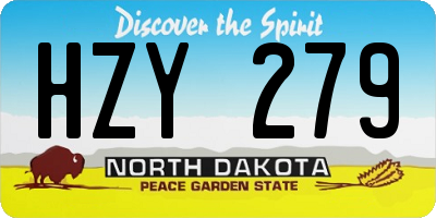 ND license plate HZY279