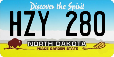 ND license plate HZY280