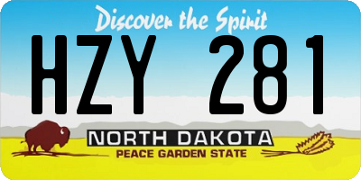 ND license plate HZY281