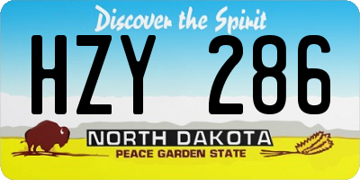 ND license plate HZY286