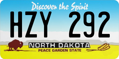 ND license plate HZY292