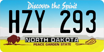 ND license plate HZY293