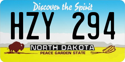 ND license plate HZY294