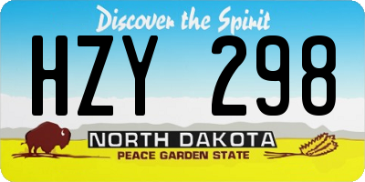 ND license plate HZY298