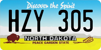 ND license plate HZY305