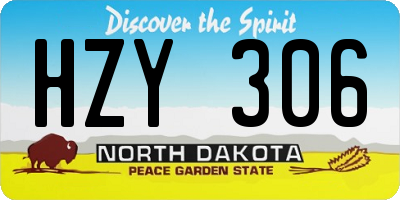 ND license plate HZY306