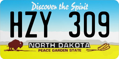ND license plate HZY309