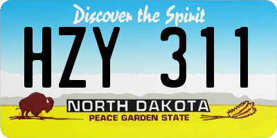 ND license plate HZY311