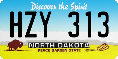 ND license plate HZY313