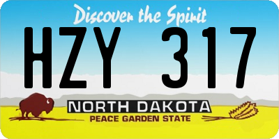 ND license plate HZY317