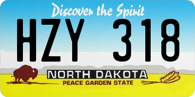 ND license plate HZY318