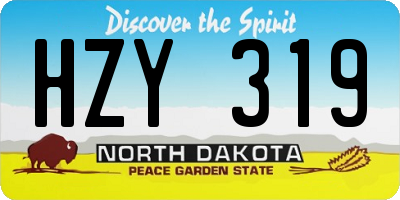 ND license plate HZY319