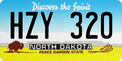 ND license plate HZY320