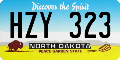 ND license plate HZY323