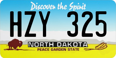 ND license plate HZY325
