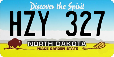 ND license plate HZY327