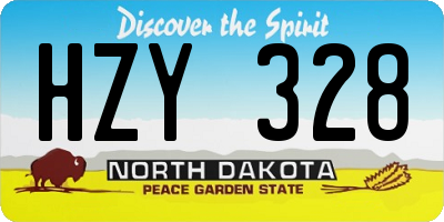 ND license plate HZY328