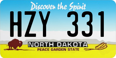 ND license plate HZY331