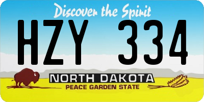 ND license plate HZY334