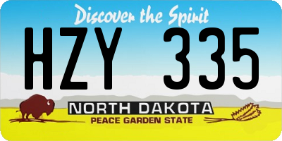 ND license plate HZY335