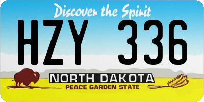 ND license plate HZY336
