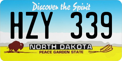 ND license plate HZY339